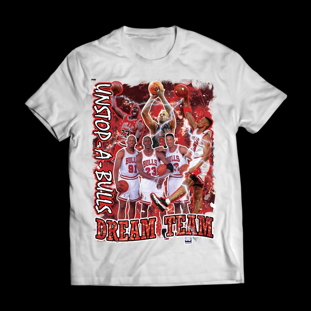 Vintage Style 90s Bulls Dream Team Basketball Tee